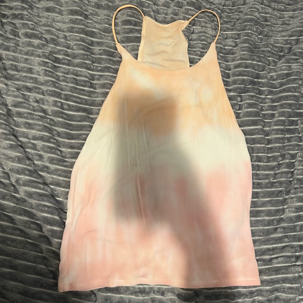 American Eagle Outfitters Peach and White Tank Top